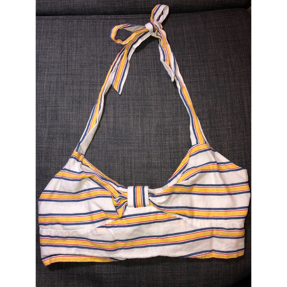 Stripe Halter crop top